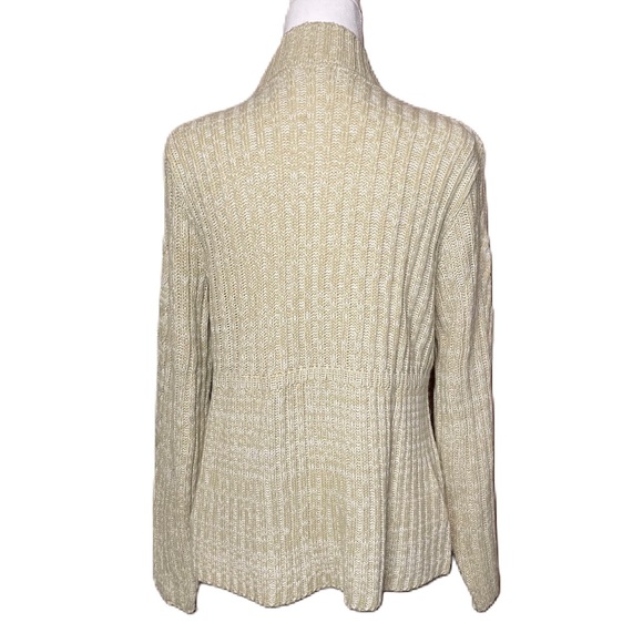 Christopher & Banks Women’s Tan Cable Knit Button Front Cardigan Sweater Large - Picture 4 of 10